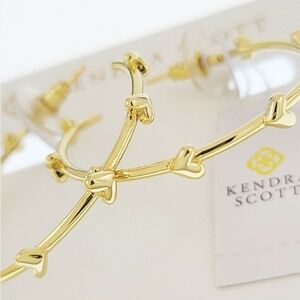 NWT KENDRA SCOTT Haven Heart Hoop Earrings In 14K Gold